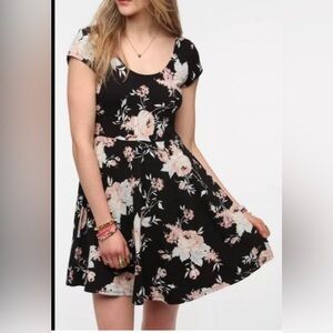 Aeropostale Navy and Pink Floral Mini Dress